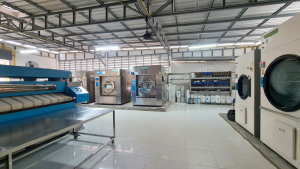Bố trí thiết bị trong xưởng giặt công nghiệp